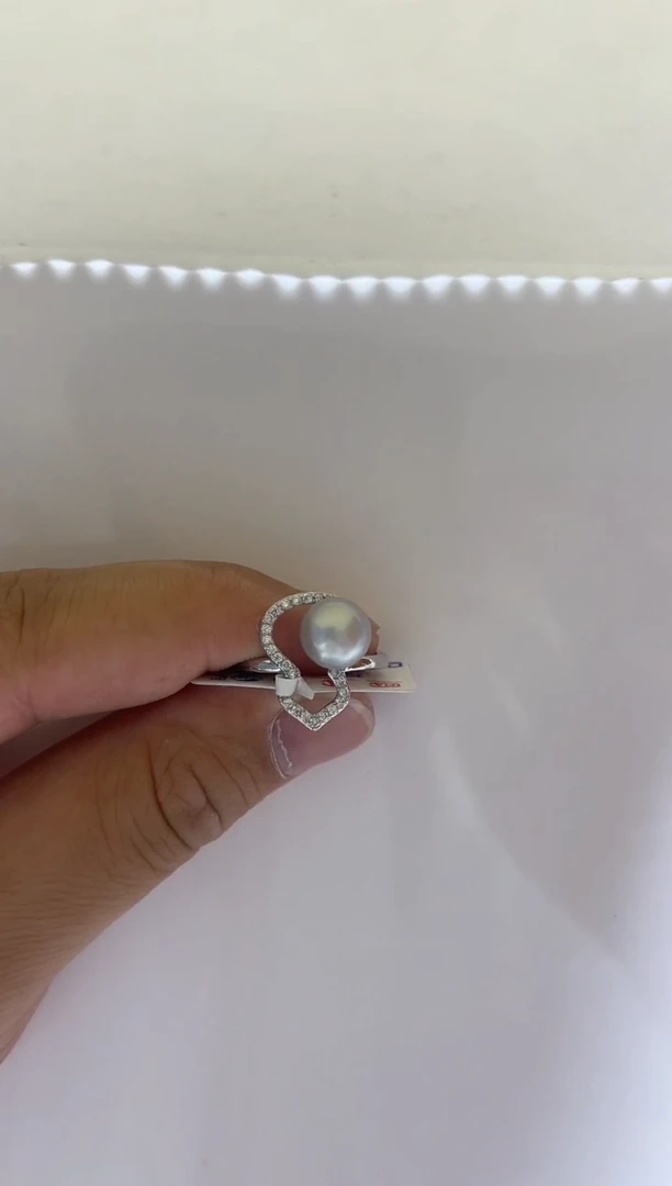 戒指银S925镶嵌淡水珍珠非基地不带证书