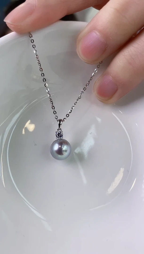【闪购商品】海水珍珠吊坠(赠链)18K金镶嵌8.5-9真多麻吊坠