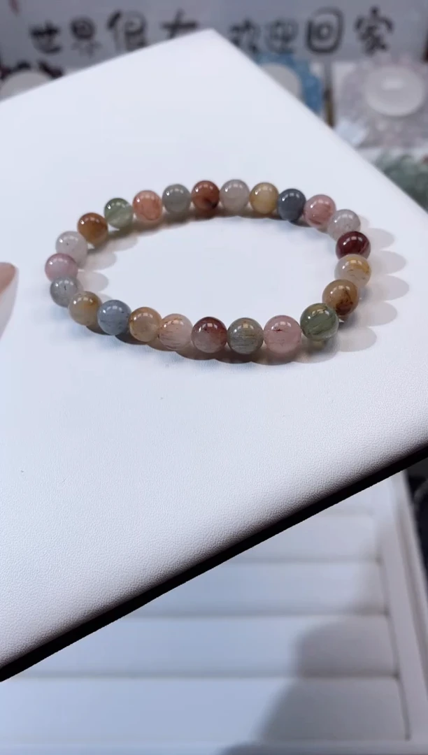 【闪购商品】水晶手串未镶嵌拉丝兔毛