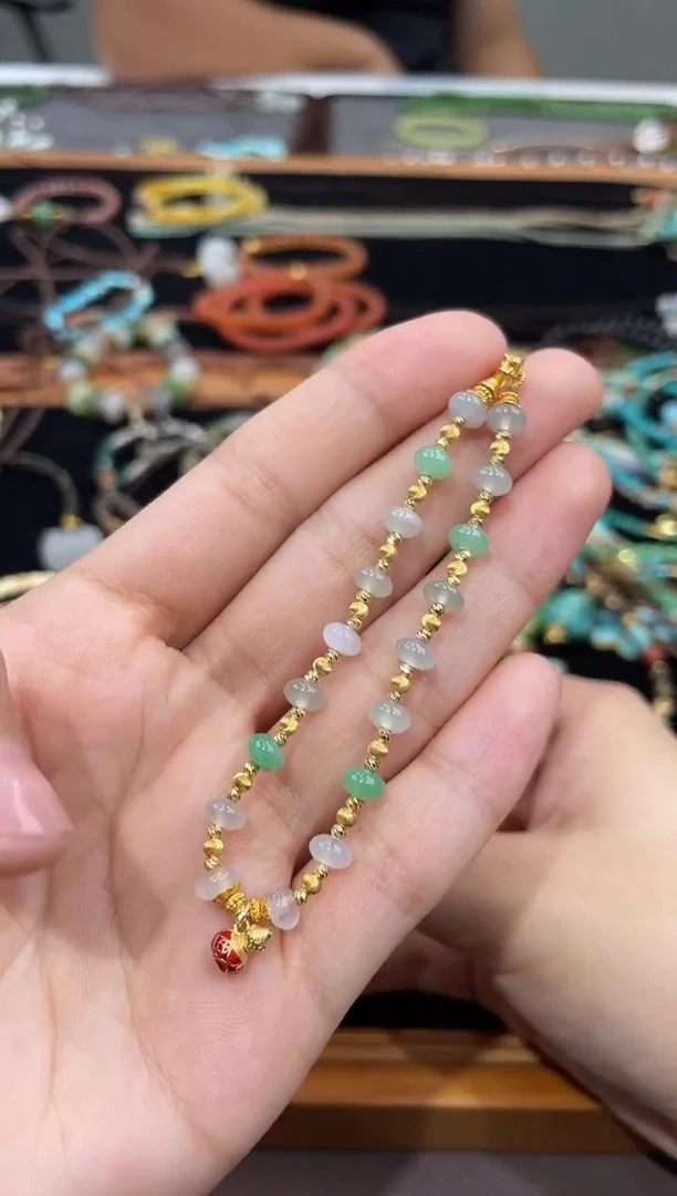 18K金镶嵌手链翡翠TA1106-3793-801
