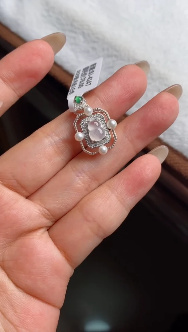 银S925镶嵌戒指翡翠天然A货翡翠