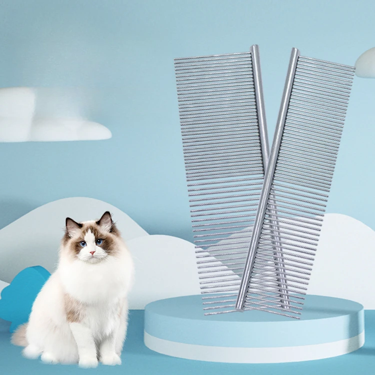 2026新款不锈钢梳子宠物梳子美容梳狗刷宠物用品狗排梳泰迪金毛梳