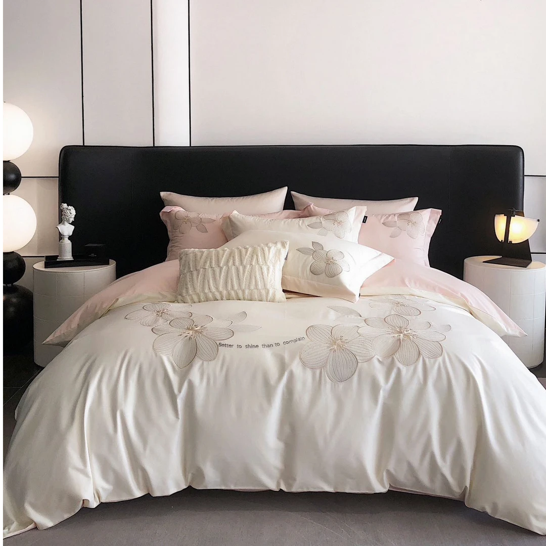 纯棉全棉床上用品刺绣套件四季款欧式绣花四件套