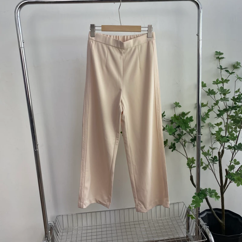 C0350外贸欧美单女装休闲裤新款半松紧腰宽松时尚直筒裤