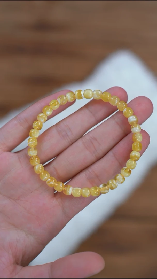 手链琥珀未镶嵌X5 6mm蓝标老型单圈