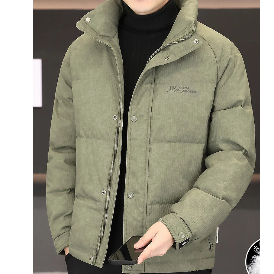 男士羽绒服立领冬季潮牌简约百搭高级感外套青年保暖加厚冬装上衣