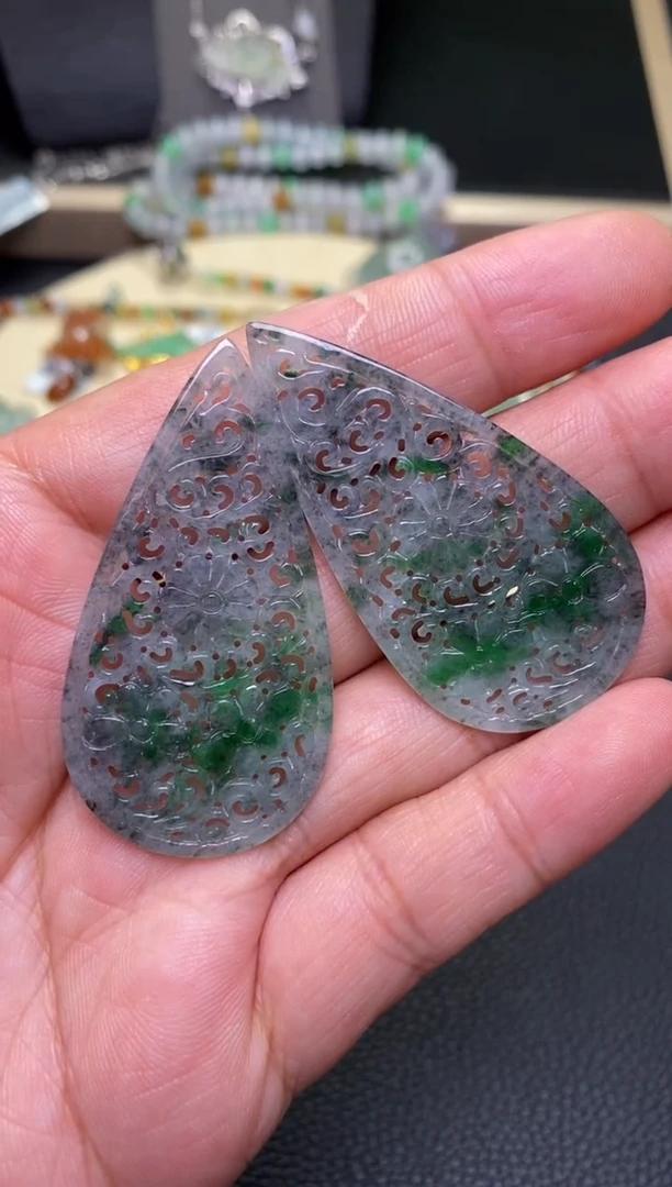 翡翠未镶嵌颈饰落*净货39476