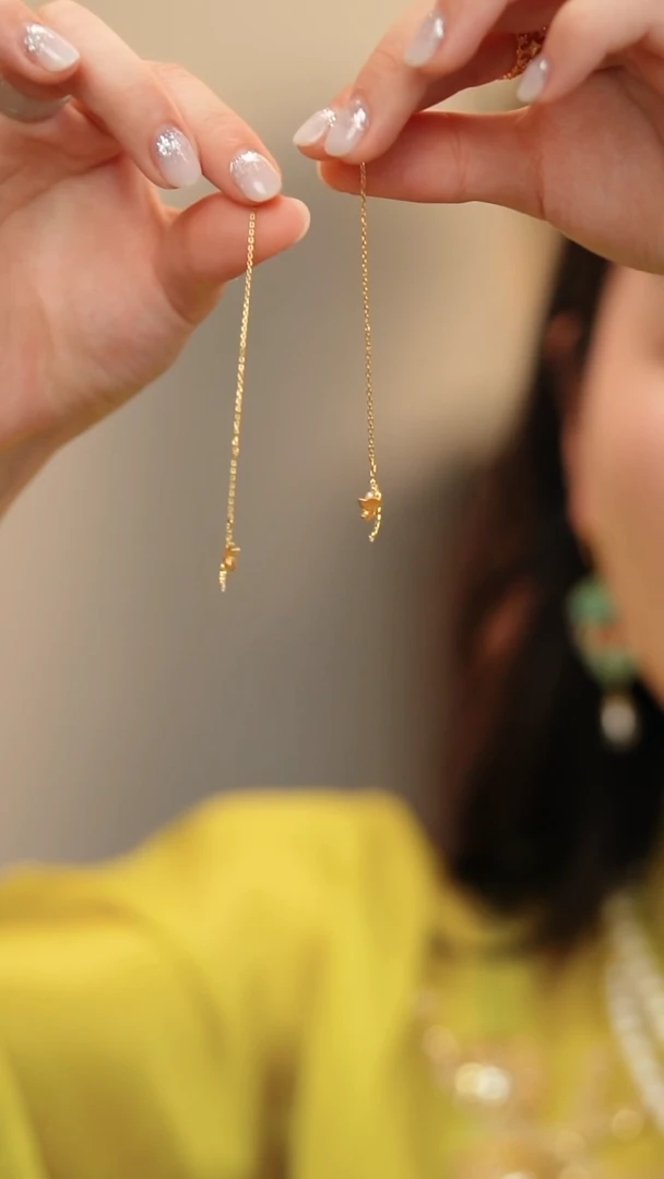 925银无蜻蜓耳线