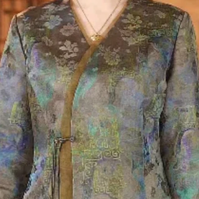 洋  新中式国风  92268 符文 外套 烟紫色