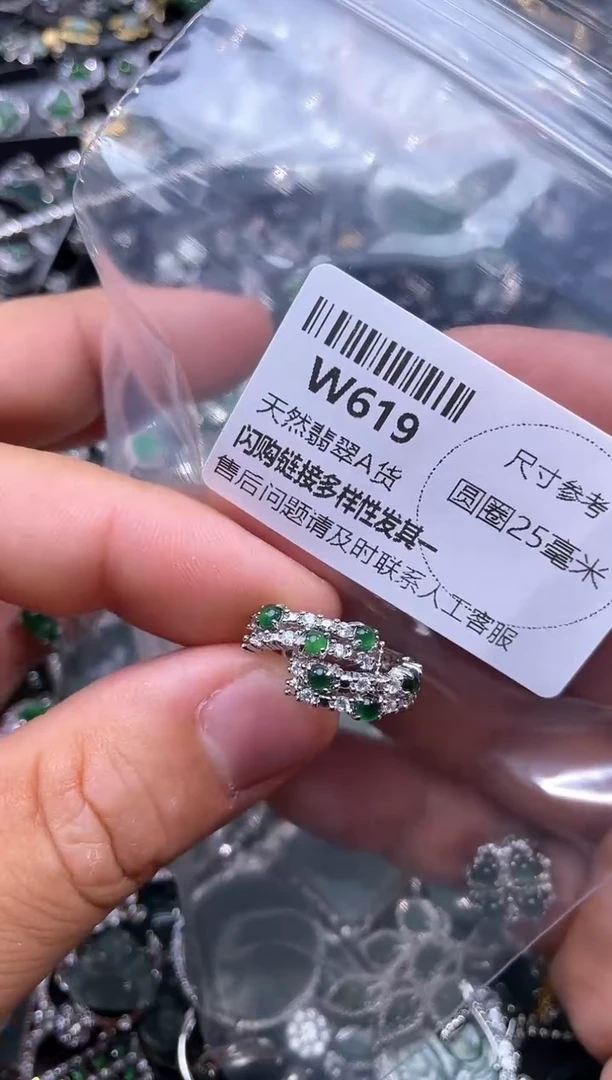 【闪购商品】翡翠颈饰未镶嵌W619耳扣