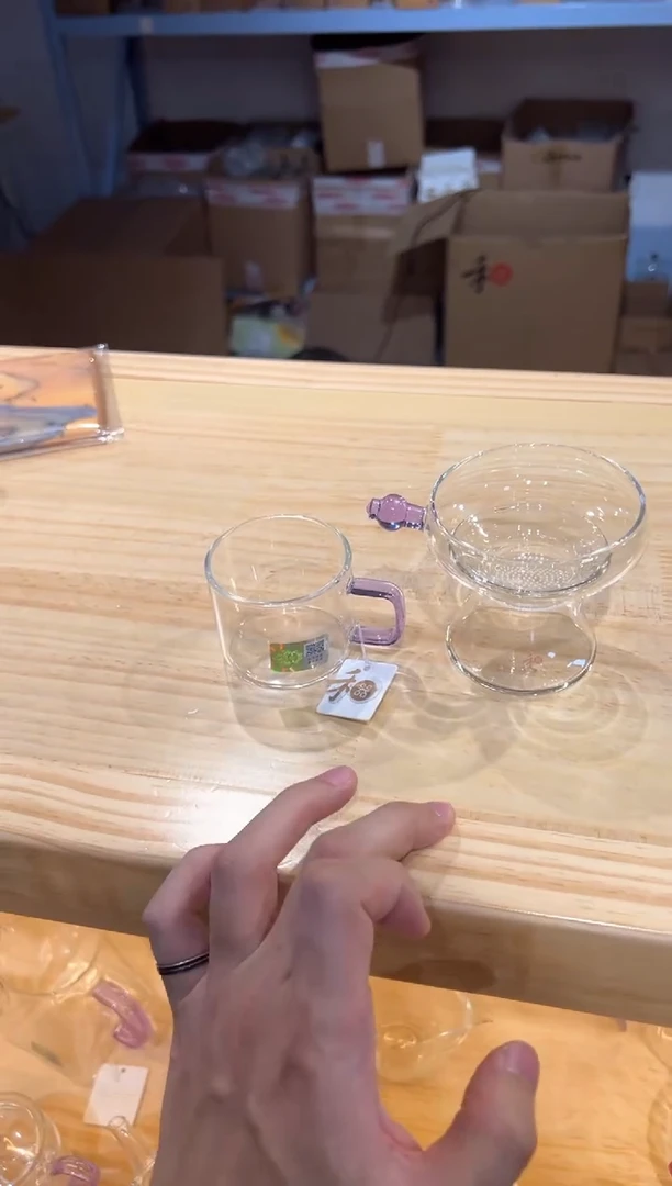 禾器-奉珠茶漏-浅紫色+清禾杯浅紫1只