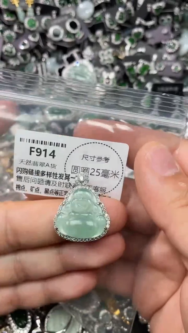 翡翠未镶嵌颈饰F914吊坠