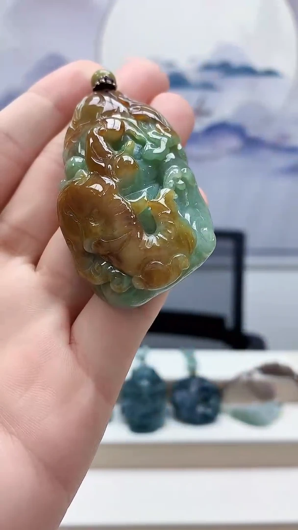 未镶嵌定制翡翠5163bb-毛货挂件10