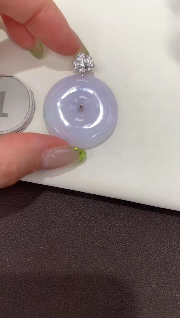 颈饰银S925镶嵌翡翠天然缅甸a货翡翠