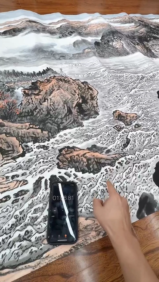 国画天****水孙桂国老师作品，带合影证书16-9