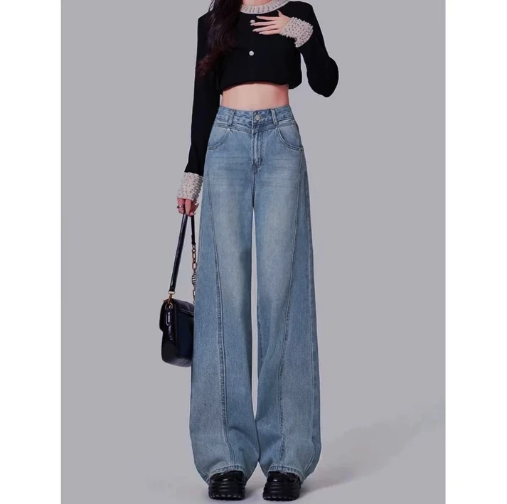 【牛仔裤】春夏季高档新款裤子设计感时装女装服装3664[BLK]