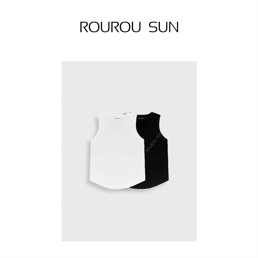 22502复古经典无袖纯色休闲百搭T恤背心