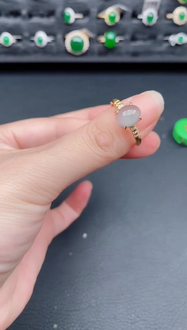 银S925镶嵌戒指翡翠天然a货翡翠143