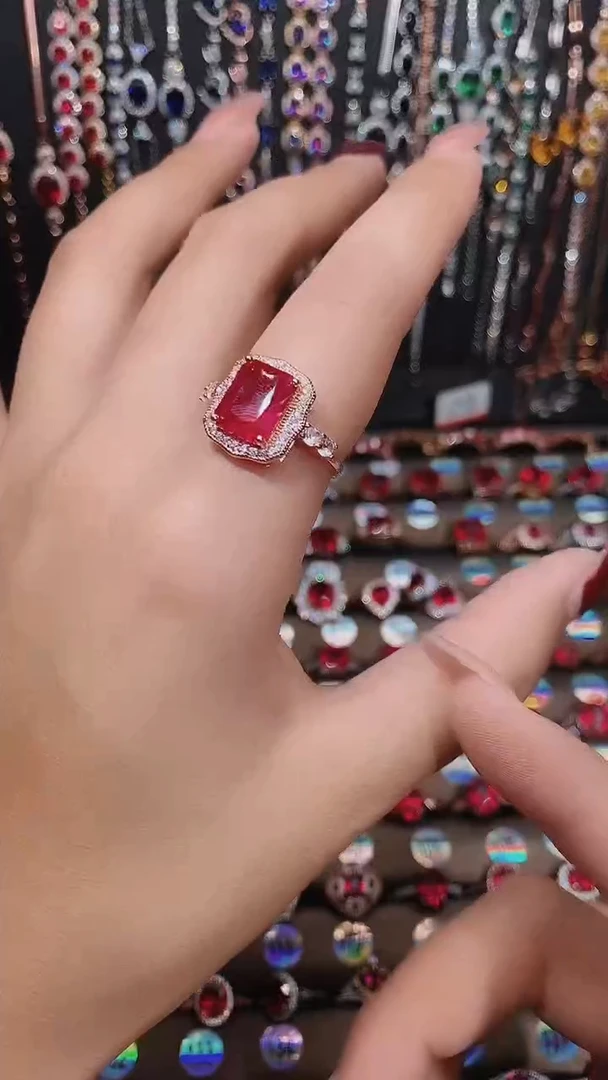 【闪购商品】红宝石戒指银S925镶嵌8.10