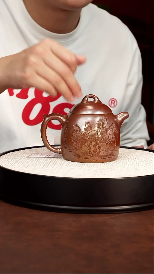 茶壶紫砂宜兴紫砂 马到成功秦权