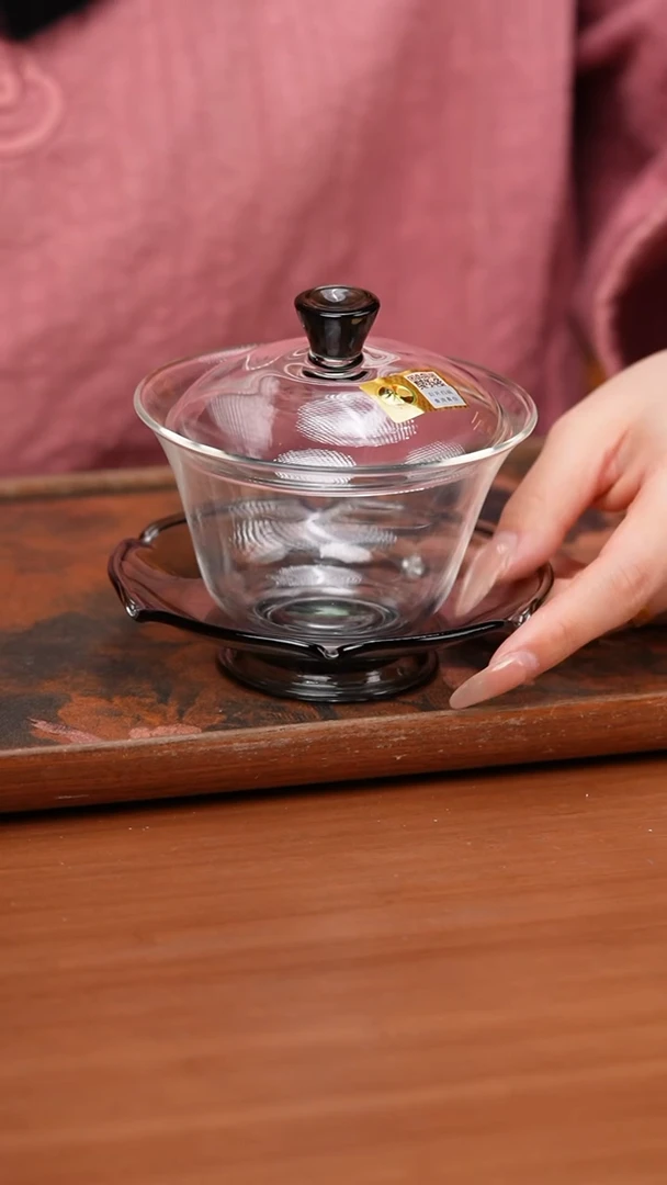 【闪购商品】禾器/荷叶盖碗/浅黑色/定制版