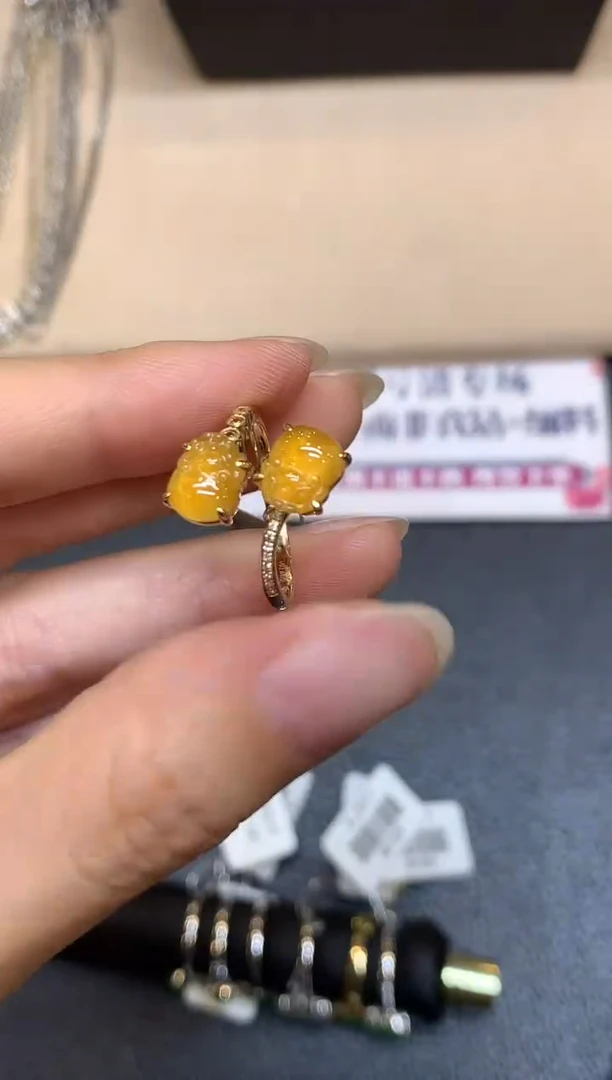 18K金镶嵌戒指翡翠13【无鉴赏期】貔貅【无服务费