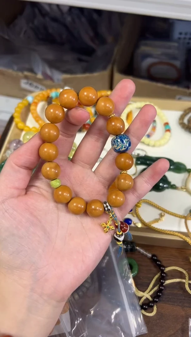 手串猴头核桃猴头圆珠蓝大漆设计款手串[2271]