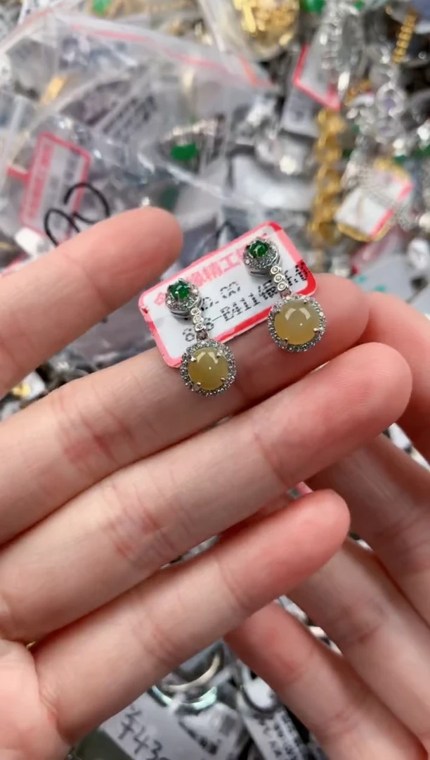 银S925镶嵌戒指翡翠1111----10