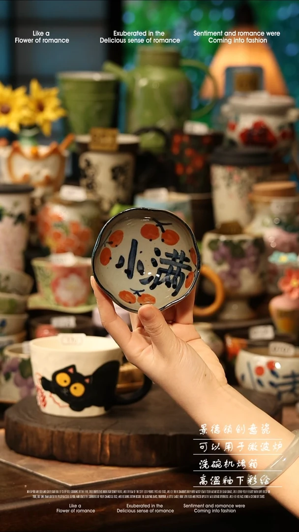 陶瓷景德镇高温釉下彩手工手绘款式