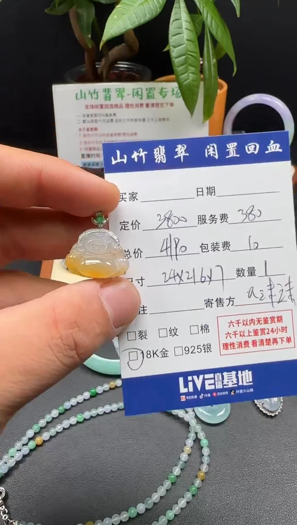 颈饰18K金镶嵌翡翠3002444