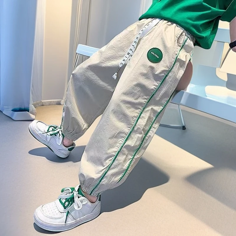 男童薄款裤子夏款2025新款儿童夏季防蚊裤中大童潮男孩帅气速干裤