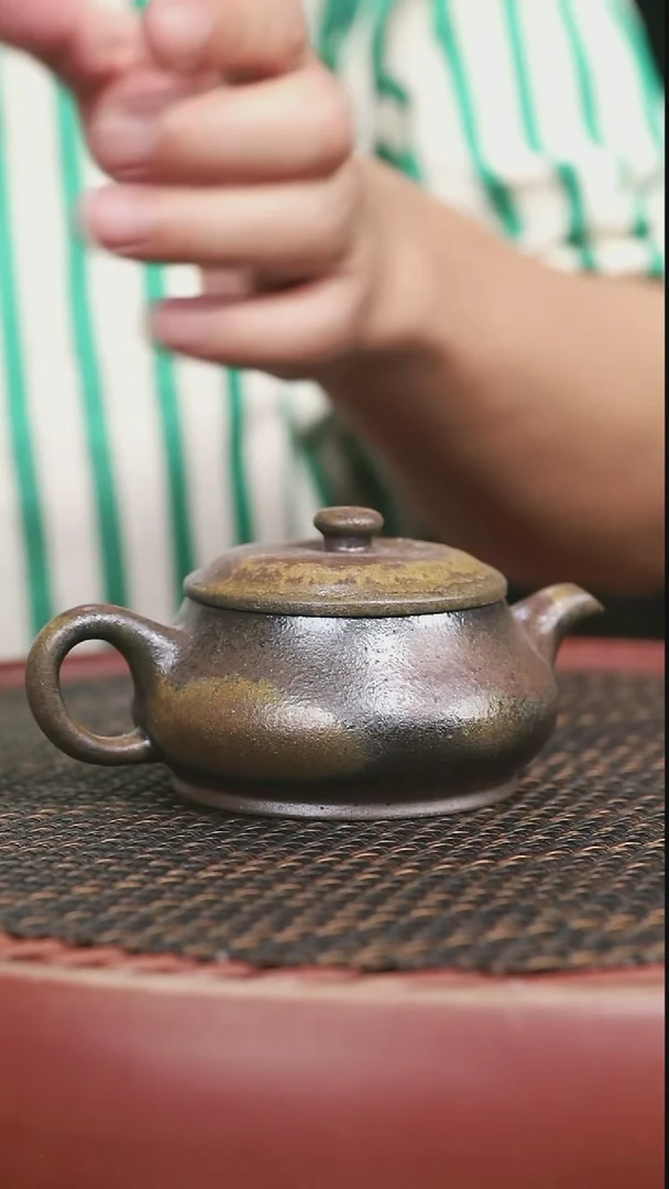 茶壶紫砂4号柴烧明炉150CC微微暇