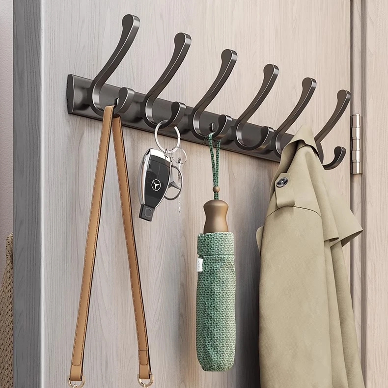 百悍免打孔挂衣钩墙上门后壁挂架强力承重挂钩浴室卫生间粘贴排钩