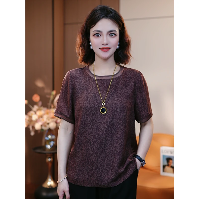 绮丽梦境-夏季新款高贵轻奢休闲洋气高级女士百搭时尚T恤上衣显瘦
