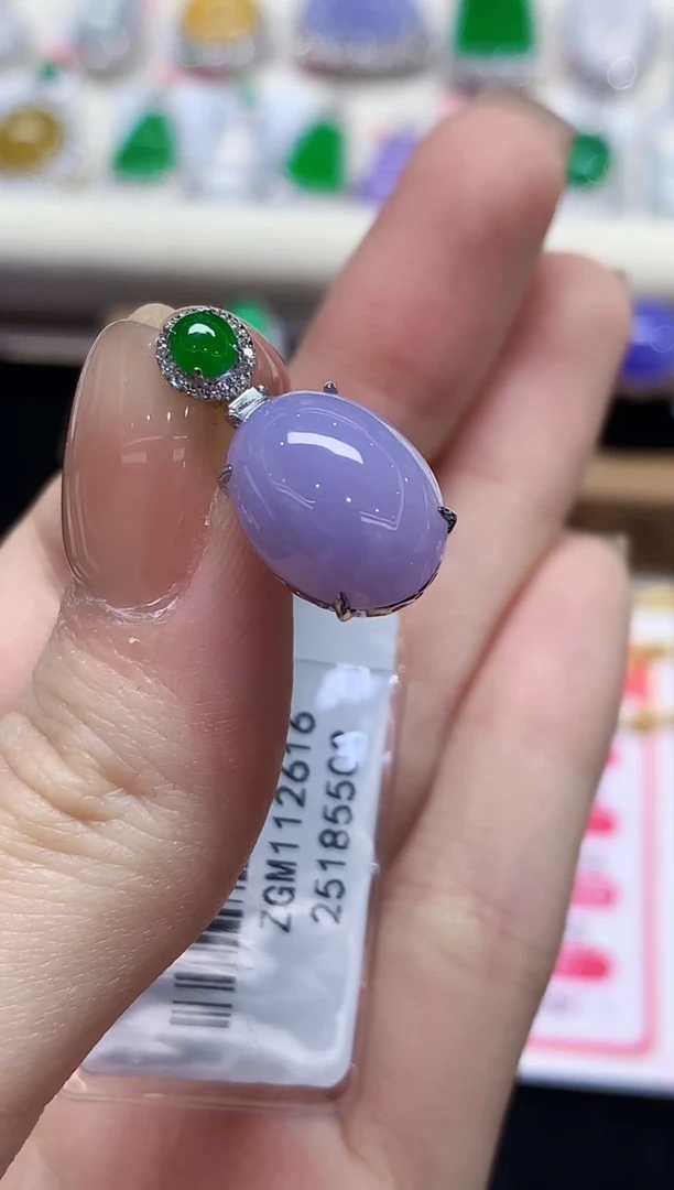 吊坠(不含链)18K金镶嵌翡翠AL多样性发其一