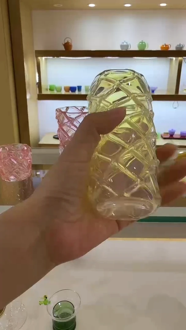 玉见熏银玻璃绿茶杯