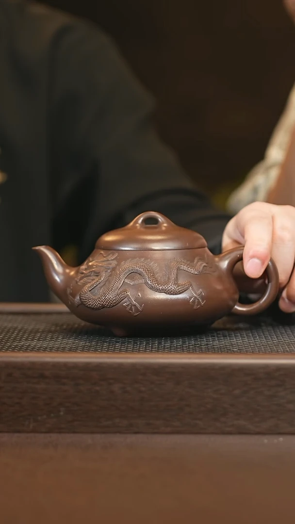 茶壶紫砂gyc 双龙汉棠瓢 葛家紫檀泥 380