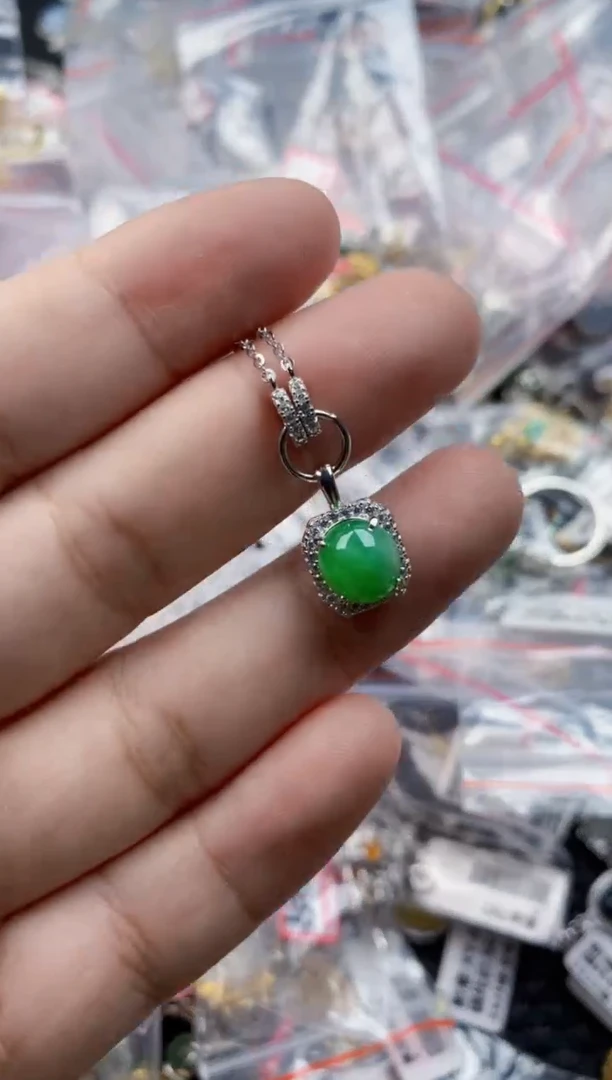 翡翠戒指银S925镶嵌8888    7