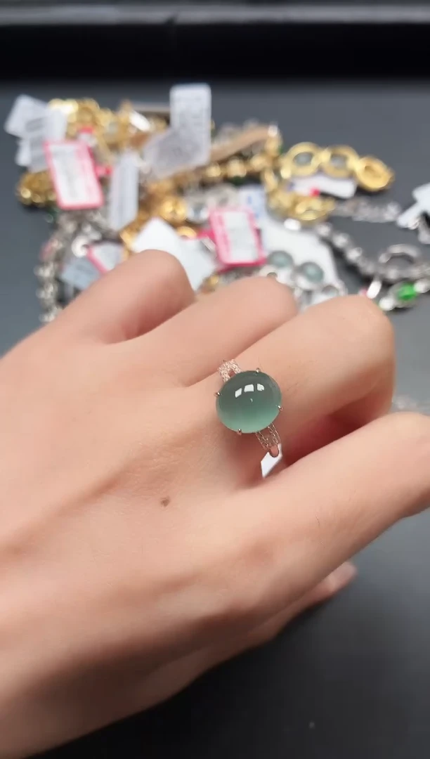 银S925镶嵌戒指翡翠111