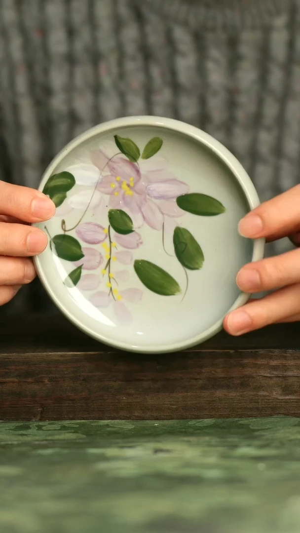 陶瓷青诗集手工手绘瓷器