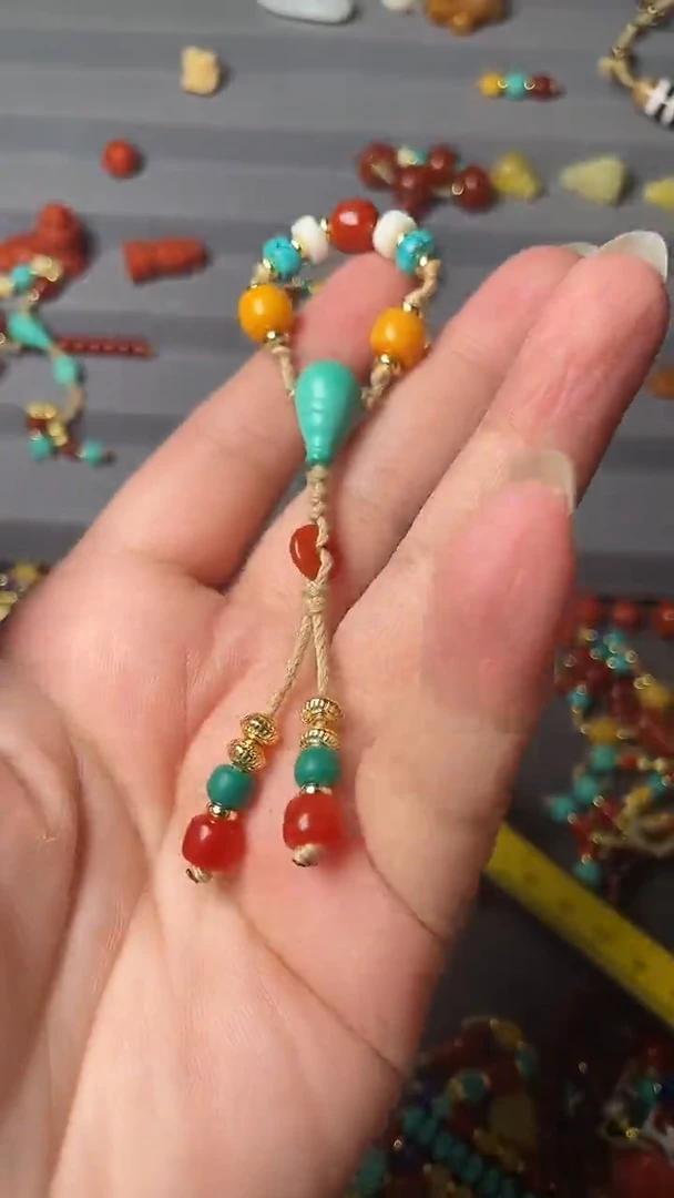 裸石蜜蜡未镶嵌4-7蜜蜡腰珠绿三通