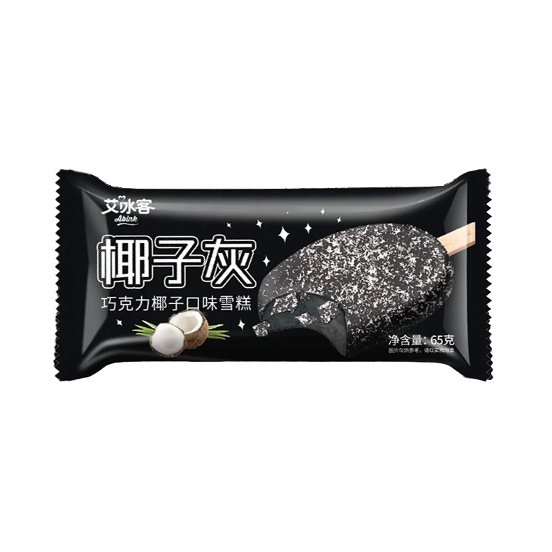 艾冰客椰子灰雪糕网红脆皮巧克力#椰风挡不住超大雪糕超大雪糕雪糕