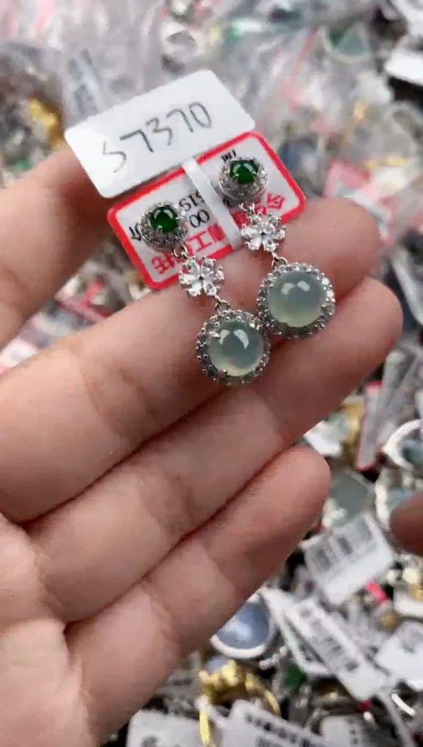 银S925镶嵌戒指翡翠5555-----2