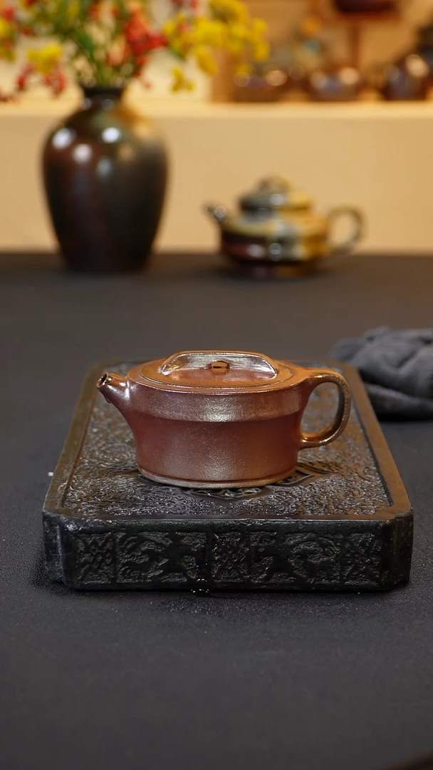 茶壶紫砂纯自然柴烧