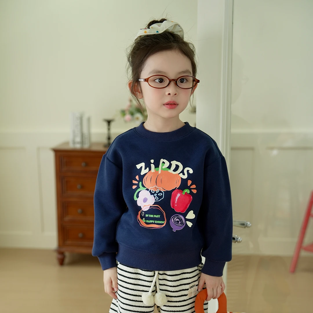 现货【南瓜卫衣】7577女童秋季卡通卫衣2025新款韩版洋气女宝宝上衣
