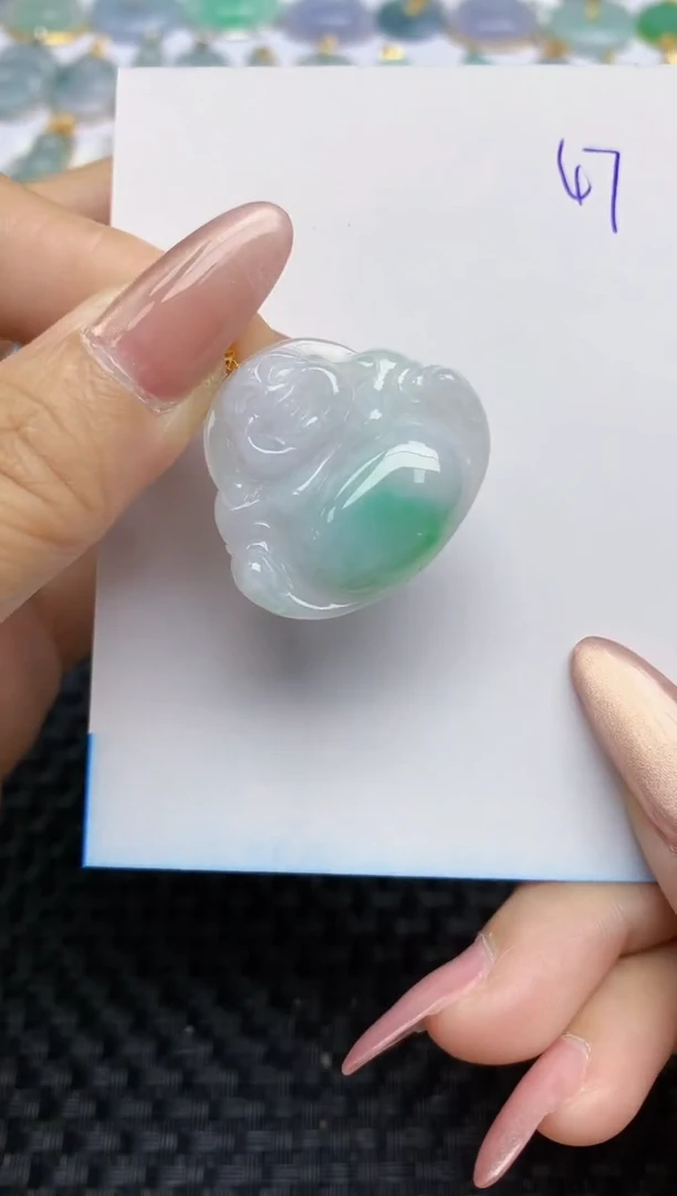 【闪购商品】翡翠颈饰18K金镶嵌天然A货翡翠 47