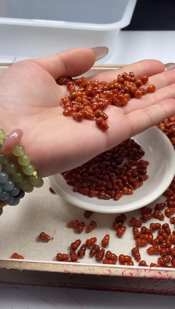 【闪购商品】翡翠颈饰未镶嵌w921红翡葫芦9*6mm*10颗