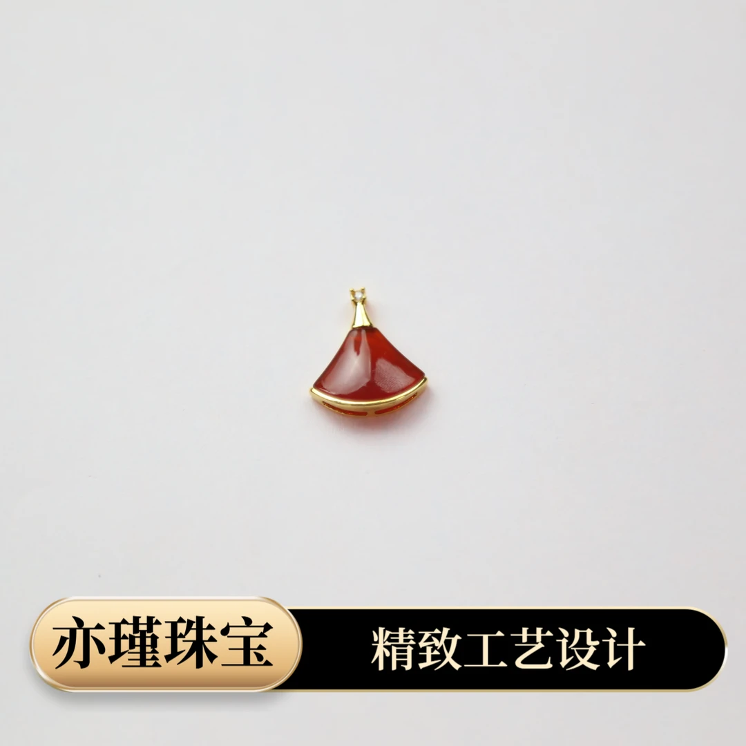 【质检发货】源头工厂-18k红玛瑙裙子吊坠（不含链）-11