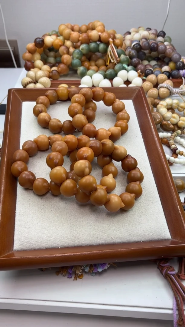 手串菩提根/象牙果h39干磨猫猫头24mm手串