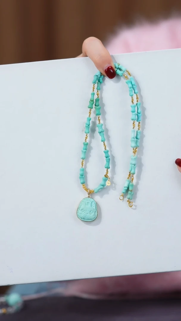 【闪购商品】绿松石项链18K金镶嵌1